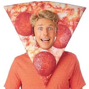 Fun Costumes Tan Unisex Red Pepperoni Pizza Slice Mask One Size